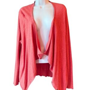 EILEEN‎ FISHER Drapey Cardigan Sweater Watermelon Color Size Large